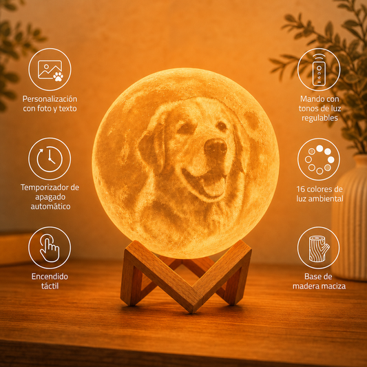 Lámpara Luna 3D Personalizada